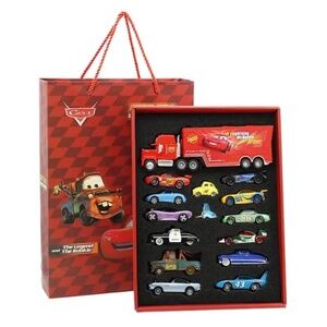 15Pcs Disney Pixar Cars Gift Box Metal Diecast lightning McQueen Car Model Toy J